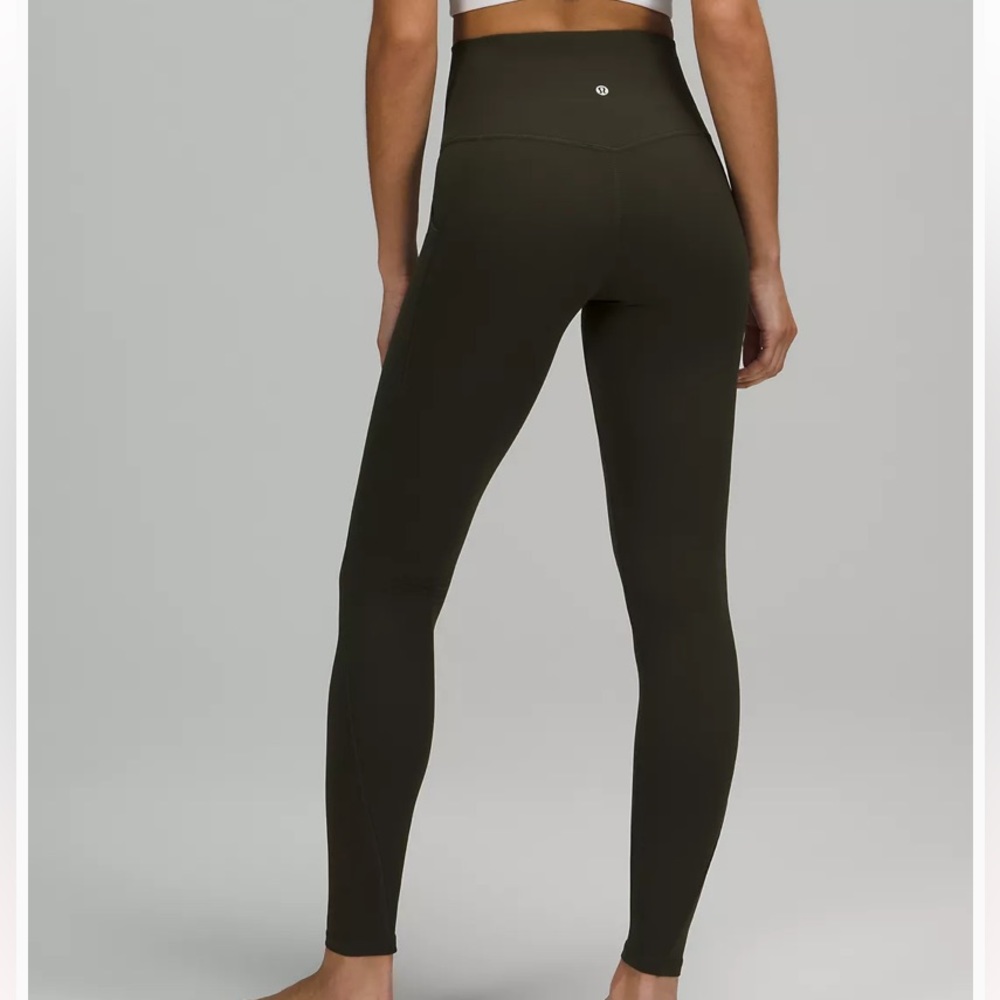Lululemon Align Leggings with pockets, dark olive size 2